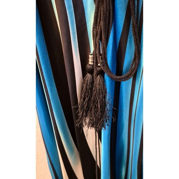 Colorful Boho Embelished Striped Maxi Dress Handkerchief Hem Size S* NWT - Picture 5 of 8